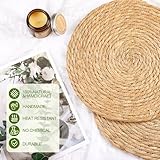 Colingmill 40 Pcs Round Woven Rattan Placemats, 13 Inch Rattan Placemats Natural Straw Hand Woven Farmhouse Round Place Mats for Dining Table Home Wedding Baby Shower Dinner