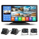 4K RV Backup Camera System,4 Rear Cameras,11inch Touchscreen with Loop Recording,IP69K Waterproof, Bluetooth Music USB Video for RV/Truck/Trailer/Pickup etc,64GB TF Card
