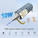 LASER TREE Laser Module, 10W(10000mW) Optical Power Output Laser Engraving Module with Air Assist, Built-in FAC, Double Ultra-Fine Compressed Spot Laser Head for 3018/3018 Pro CNC Machine Class 4, 12V