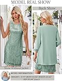 GRACE KARIN Mom's Wedding Guest Dresses Women Sequin Evening Party Sheath Dress Light Gray Green S