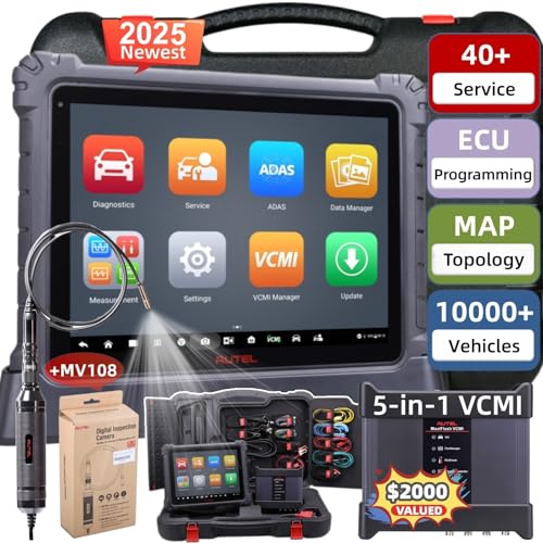 Autel MaxiSys Ultra OBD2 Scanner, 2025 Top Intelligent Scan Tool [with MV108 & 5-in-1 VCMI] Upgraded of Ultra Lite/ MS909 EV/ MS919 Topology 2.0, Motor TruSpeed Repair, 40+ Service, ECU Programming