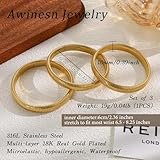 Awinesn Gold Bangles for Women Chunky Stretch Bangles Bracelets Set 18K Gold Plated Stainless Steel Link Chain Bracelets Flexible Wide Wristband Bracelets Set of 3 Jewelry for Women