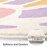 Lukinbox Butterfly Kids Rugs for Girls Bedroom Ultra Soft Kids Play Mat for Kids Room, Colorful Non Slip Nursery Area Rug for Playroom, 3' x 4'