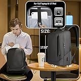 hk Laptop Backpack for Men with USB Charging Port Water-Resistant for 15.6 Inch Computer Bag Durable High-Tech Daypack Casual Backpack for Business Work College Weekender Travel-Black