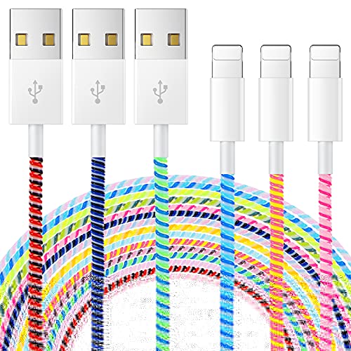 Frienda 15 Pcs Spiral Cable Protector Colorful PVC Spiral Phone Charger Headphone Cable Saver for USB Data Wire, Prevent Pets(45.3 Inch)