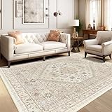 zesthome 8x10 Area Rugs for Living Room,Non-Slip Backing Washable Rugs,Vintage Large Area Rug，Stain Resistant Home Decor Rug