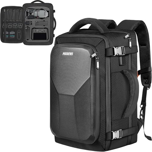 PEKREWS Mavic 3 Pro Case, Mavic 3 Case, Expandable Carry On Drone Bag for DJI RC/Pro/N1 Controller, Travel Large Capacity RC Pro Backpack Fits 17.3 Inch Laptop and DJI Fly More Combo Accessories