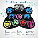 9-Pads Electronic Drum Set with Headphone Jack Speaker Drumsticks & Pedals, Holiday Gifts for Kids