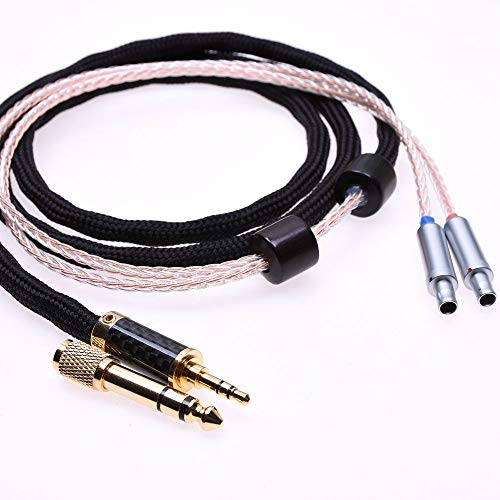 Black 16 Cores 5N Pcocc Compatible with For SENNHEISER HD800 HD800S Headphone Upgrade Cable Extension cord (1.2meter(4feet), Hybrid cable)