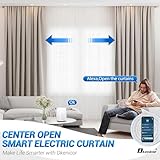 Smart Electric Curtain Track, 5.90FT-9.84FT Adjustable Motorized Curtain Track Compatible with Alexa Google Assistant, Remote & APP Control, Smart Curtain Rob for Side Open (110v-230v)