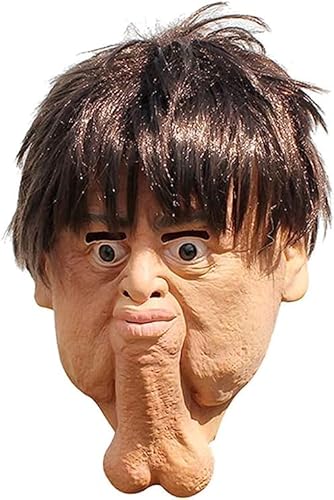 AHOHOS Halloween Latex Mask, Adult Double Chins Funny Horror Scary Mask Costume Party Cosplay Costume Mask