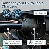 LENZ EV Charging Adapter for Tesla to J1772 (ONLY for J1772 EVs) Max 80 Amp, 240V, Ultra-Compact Design, Connect to Tesla Mobile Connectors and Destination Chargers (NOT Superchargers)