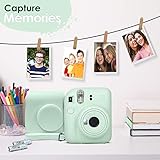 Fujifilm Instax Mini 12 Camera with Fujifilm Instant Mini Film (60 Sheets) Bundle with Deals Number One Accessories Including Carrying Case, Photo Album, Stickers (Clay White)