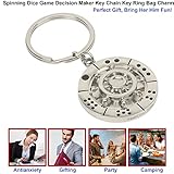 XinSiChen Stainless Steel Spinning Key Chain Fidget Key Ring Unique Gift Dice Gaming Stress Reliever Decision Maker Novelty Gift for Her Him