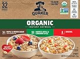 QUAKER Instant Oatmeal, USDA Organic, Non-GMO Project Verified, 3 Flavor Variety Pack, Individual Packets, 32 Count (Pack of 1)