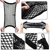 VEHIRIE Universal 2 Pack Elastic Small Cargo Net Pocket Organizer Pouch Bag 14.3 x 9.5 inches RV Netting Storage Pocket with 8 Pieces Mounting Screws, Mesh Cargo Net for Car Trunk RV Storage