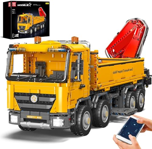 Mould King 17050 Self-Loading Crane Building Blocks Kits, MOC Heavy-Duty Romote Control Crane Truck Model, Collectible Set for Adults, Gift Toy for Kids Age 14+ (4012+ Pieces)