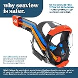 Seaview 180 V3 Full Face Snorkel Mask Adult- The V3 is The Perfect Snorkeling Gear for Adults- Diving Mask with 180 Panoramic Viewing. Patented Flowtech- Scuba Mask Up to 600% Easier Breathing