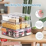 Pure Future 10 Pack Refrigerator Organizers and Storage, Stackable Fridge Organizer Bins with Lids, BPA-Free Produce Fruit Storage Containers for Storage Clear for Food, Drinks, Vegetable Storage