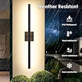 BesLowe 2-Pack 31.75inch Long Outdoor Wall Lights, Modern LED Exterior Lighting Fixtures Wall Mount, Waterproof Porch Lights Outdoor Wall Sconces, Black Outside Lights for House Front Door Garage