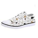 FIRST DANCE Shoes for Women Spring Shoes Animal Printed Cat Sneakers Shoes for Ladies Low Top Shoes Cute Dog Print Shoes 8US