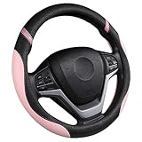 Cxtiy Steering Wheel Cover for Women Leather Universal Steering Wheel Covers for Car 15 inch (Pink)