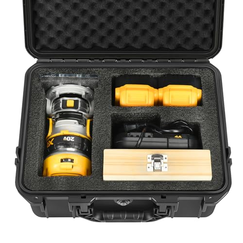 Hard Case for Dewalt Router - Tool Bag for Dewalt 20V Max XR Cordless Woodworking Router Tool, Waterproof & Shockproof Box for Brushless DCW600B | Battery & Charger (Case Only)
