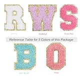 R.SASR 130 Pcs Letter Patches, Self Adhesive Patches, Embroidered Patch for Clothing (White, Sky Blue, Pink, Rose Red, Purple)