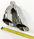 Exhaust Tip 3.00" Inlet 4.00" Outlet 16.00" long Dual Slant Angle Stainless Steel WDWD304016-300-SS Wesdon Exhaust Tip