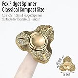 FREELOVE Metal Fidget Spinner, Brass Heavy, Long Spinning Toys, Cool Silent, Small Mini 2nd Fox Figette Spiner for Adults Men Anxiety, Quiet Bearing, Relief Brass