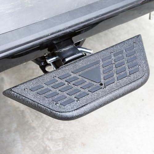 Universal Hitch Steps for Pickup Truck - Anti-Slip Solid Trailer Hitch Step for 2 Inch Receiver Hitch Accessories Rear Bumper Guard Protector for Car SUV ATV Upgraded Textured Black with Pin Lock