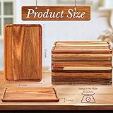 Roshtia 12 Pcs Acacia Wood Serving Tray Rectangular Wooden Serving Platter Christmas Dinner Plates Wood Cheese Charcuterie Board for Food Vegetable, Charcuterie, Appetizer, 8'' x 12''