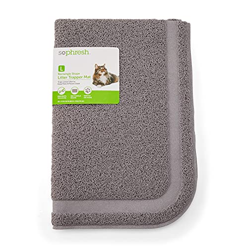 So Phresh Rectangle Shape Cat Litter Trapper Mat 35" L x 23.5" W Grey
