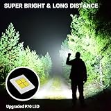 Rechargeable Flashlights High Lumens, 990000LM Powerful Tactical Flashlights, 5 Modes LED Flashlight Adjustable, Brightest Flashlight Waterproof, Handheld Flash Light for Emergencies, Camping, Hiking