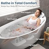 Full Body Bath Pillow for Bathtub, Thick Bathtub Cushion with Laundry Bag, Luxury Tub Pillow for Bath for Headrest Neck and Back Support White 51" x 16"