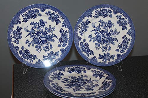 ROYAL STAFFORD Asiatic Pheasant Dark Blue 11" Dinner Plates SET/4