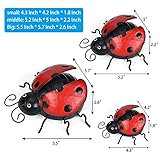 WENYLE Metal Garden Wall Art Decorative 5.7" Large Set of 3 Cute Ladybugs Colorful Outdoor Wall Sculptures