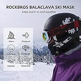 ROCKBROS Cold Weather Balaclava Ski Mask for Men Windproof Thermal Winter Scarf Mask Women Neck Warmer Hood for Cycling Black Grey