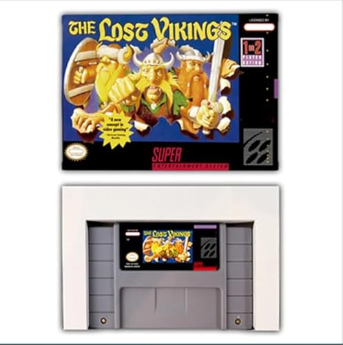 Action Game for The Lost Vikings 2 - Game Cartridge with Box for USA NTSC version 16 bit SNES console