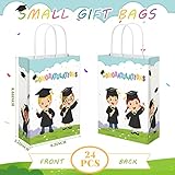 Outus 24 Pieces Kindergarten Graduation Gift Bags Bulk for Kids, Congratulations Gift Paper Bags with Handle Bulk Grad Gift Bags for Kindergarten Preschool