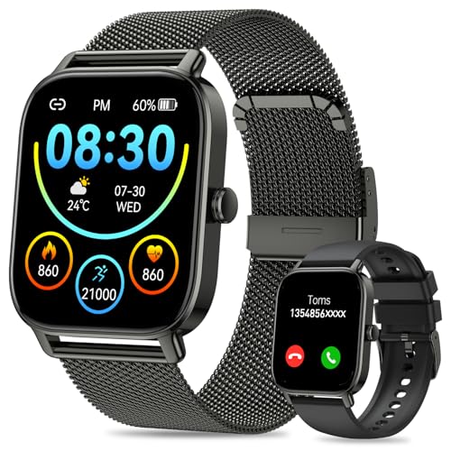 Smart Watch for Men Women Fitness: Make Answer Call Digital Mens watches Waterproof Running Pedometer Smartwatch for Android Phone iPhone Samsung Compatible Sleep SpO2 Heart Rate Monitor Step Tracker