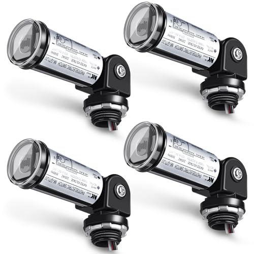 4 Pieces Dusk to Dawn Sensor for Outdoor Lighting Photocell Sensor Switch Photoelectric Switch for Wall Porch Light (120V)
