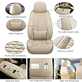 Car Seat Covers, Leather Car Seat Covers, Automotive Seat Covers 2 Front Seats, Fit for Most Cars SUV and Most Sedans Hatchbacks Crossovers, Super Breathable Waterproof Full Wrapping Edge Seat Covers