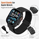 Braided Solo Loop for Apple Watch Ultra/2 Bands 49mm 46mm 45mm 44mm 42mm Men/Women,Parachute Buckle Stretchy Elastic Nylon Sport Strap Wristband for iWatch Bands Series 10 9 8 7 6 5 4 3 SE/2