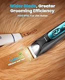 oneisall Silent Dog Clippers for Grooming, LED Light Dog Paw Trimmer Dog Nail Grinder, Rechargeable 2000mAh Dog Grooming Clippers Cordless Dog Hair Trimmer Electric Dog Trimmer for Small Dog Large Dog