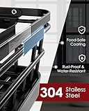 Sakugi Dish Drying Rack - Stainless Steel Dish Rack with Drainboard for Kitchen Counter and Sink, X-Large, Black