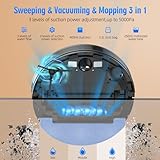 Giomre 3-in-1 Robot Vacuum and Mop Combo, Self Emptying Station for 60 Days, Robotic Vacuum Cleaner with LiDAR Navigation & Max Strong 5000Pa Suction, 2.4G WiFi/Alexa/App Control, Self-Charging Base