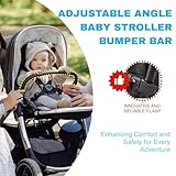 Lusinus Upgraded Adjustable Angle Baby Stroller Bumper Bar, Armrest, Handle, Crossbar Accessories for BBZ YOYO/YOYO2/YOYO3/YOYO+ with PU Leather Handle Cover - Black