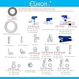 ESHIONG NSF Certified 3/8" O.D. Push to Connect Fittings for RO (Reverse Osmosis) Water Filter 30 pcs+30 feet 3/8" Water tubing.