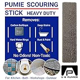 3-Pack PUMIE Pumice Stone for Toilet Bowl Cleaning, Cleans Toilet Bowl Hard Water Rings, Buildups, Rust & Tough Stains, Heavy Duty Pumice Scouring Stick for Cleaning Bathub, Pool, Kitchen Sink & Grill